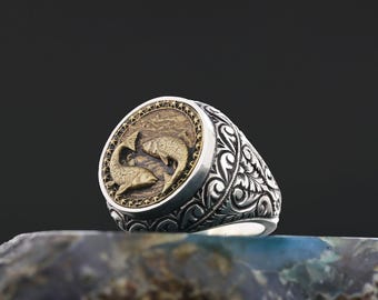 Stunning Pisces Ring, Handcrafted Pisces Ring, Symbolize Your Inner Fish, Pisces Ring Celebrate Your Zodiac Sign in Style, Astrology Ring