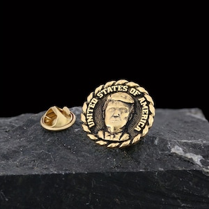 Donald Trump Face Brooch, Fight Lapel Pin, MAGA Badge, MAGA Jewelry, Patriotic Trump 2024 Jewelry, Political Brooch, Trump Fan Gift
