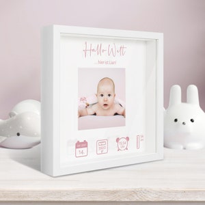 Birth picture frame / birth gift with birth dates, personalized Mädchen