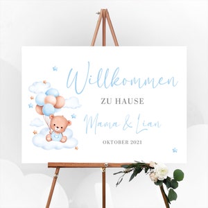 Cartello di benvenuto / Welcome Home Cartello per il "ritorno a casa" di mamma e bambino dopo la nascita, personalizzato in vetro acrilico di alta qualità