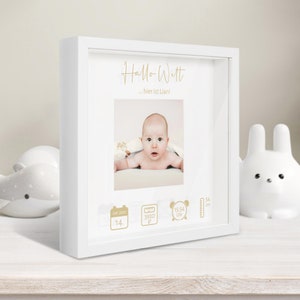 Birth picture frame / birth gift with birth dates, personalized Gender Neutral