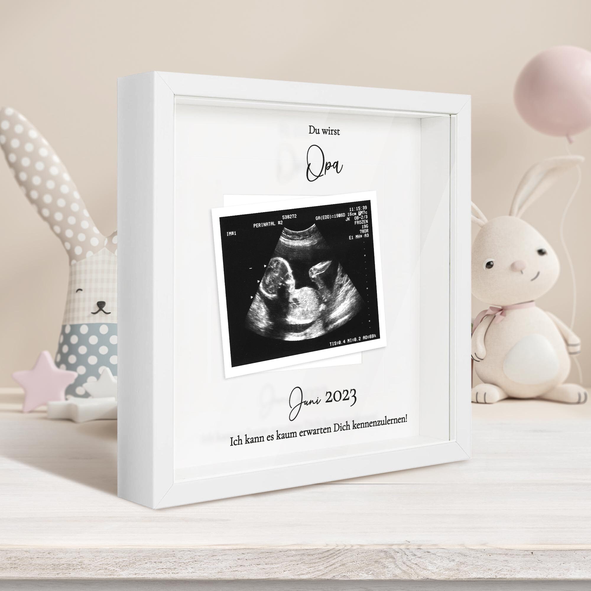 Babysonogram fotolijst - modern ultrasoon frame voor toekomstige moeder - zwangerschapsaankondiging echo fotolijsten - geslachtsonthulling voor aanstaande ouders - eerste keer papa geschenken (wolk