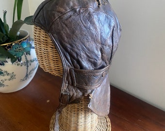 Vintage Leather Flying Helmet