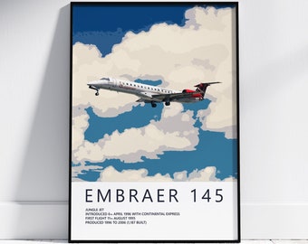 Loganair Embraer ERJ145 Poster - Aviation Art & Pilot Gifts - Airline Print, Aviation Decor, Flight Attendant, Aircraft Picture