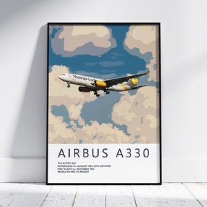 Thomas Cook Airbus A330 Poster - Fine Aviation Artwork - Airplane Posters - Gift for pilots, cabin crew or plane enthusiasts