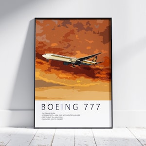 Singapore Airlines Boeing 777 Poster, gift for pilot, aviation poster, aviation artwork, aviation gift, airliner, airplane, plane