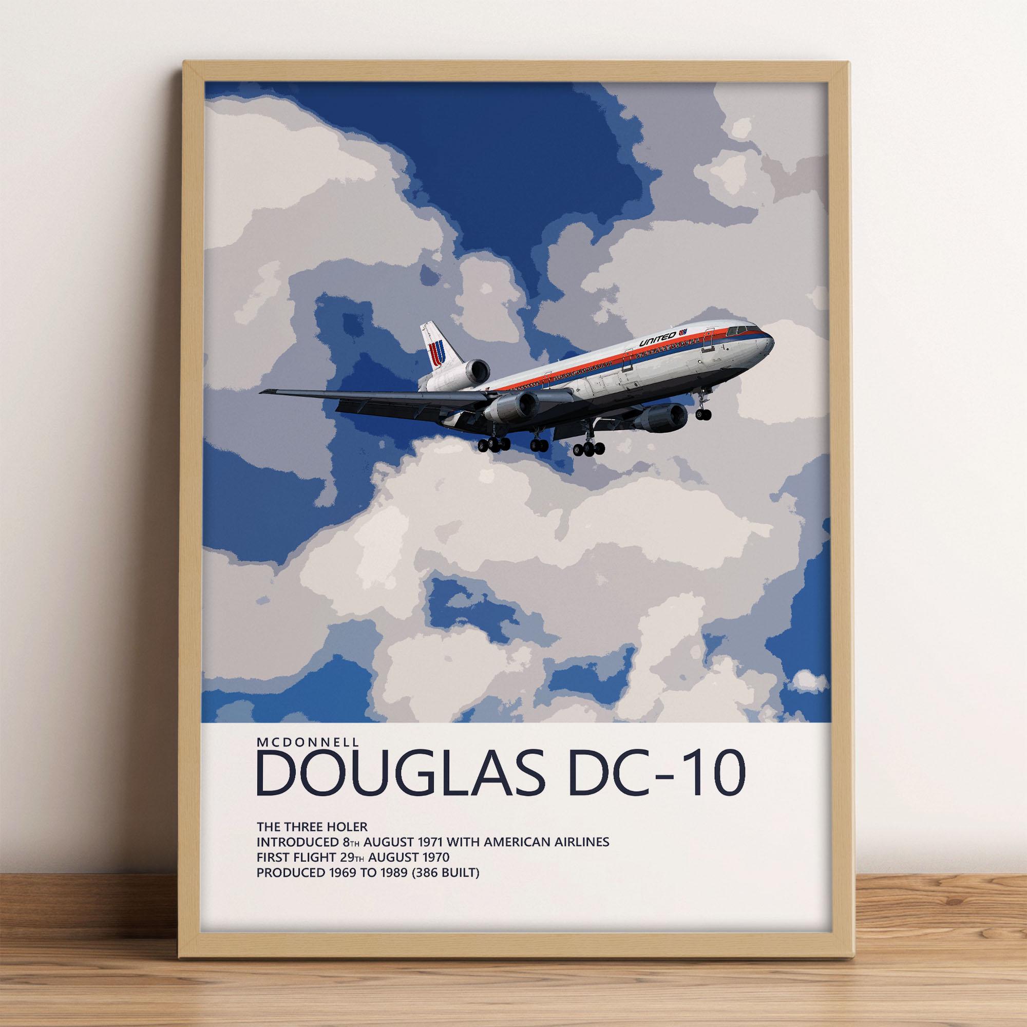 United Airlines Mcdonnell Douglas DC-10 Poster – Saul Bass Tulip