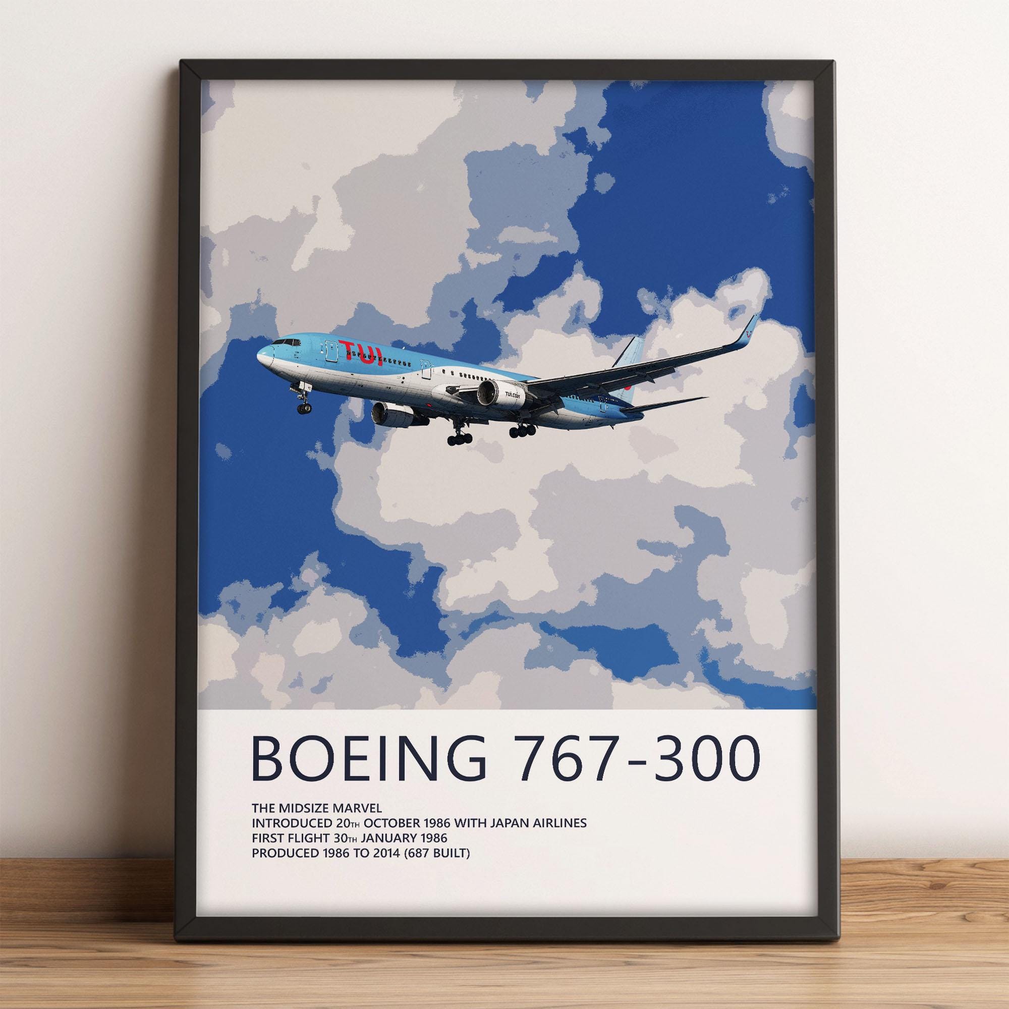 TUI ボーイング767-300 ポスター – 航空壁掛けアート、航空パイロット