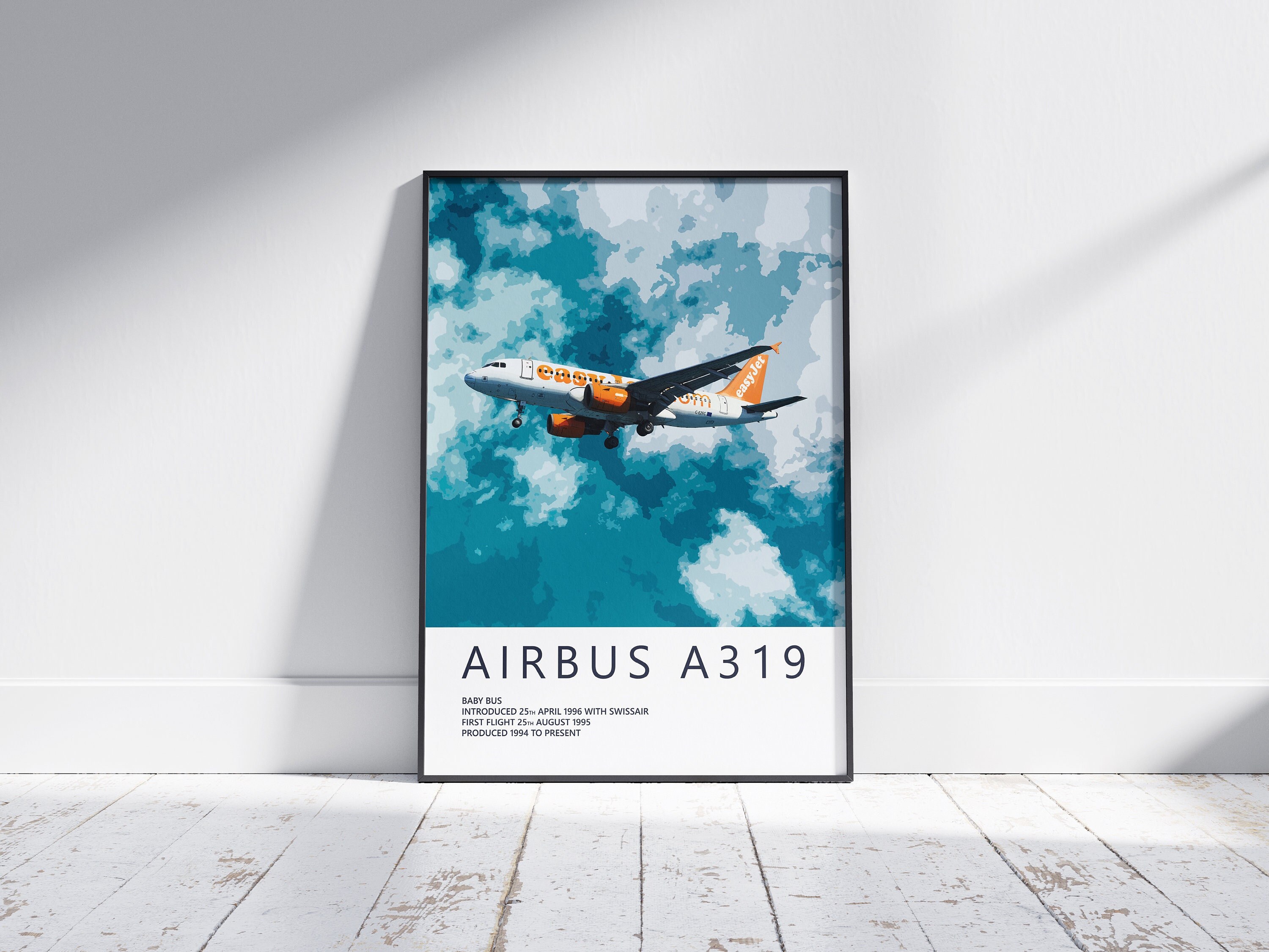 Easyjet Airbus A319 Poster Fine Aviation Artwork Airplane Posters Gift ...