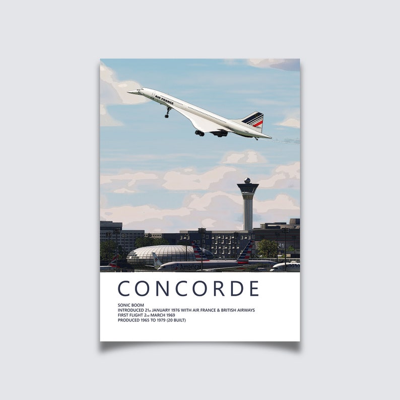 Air France Concorde Poster - Aviation Art for Pilots & Enthusiasts ...