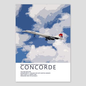 British Airways Concorde Poster | Negus | Detailed Aviation Art Print | Civil Airliner Wall Art | Gift for Pilot