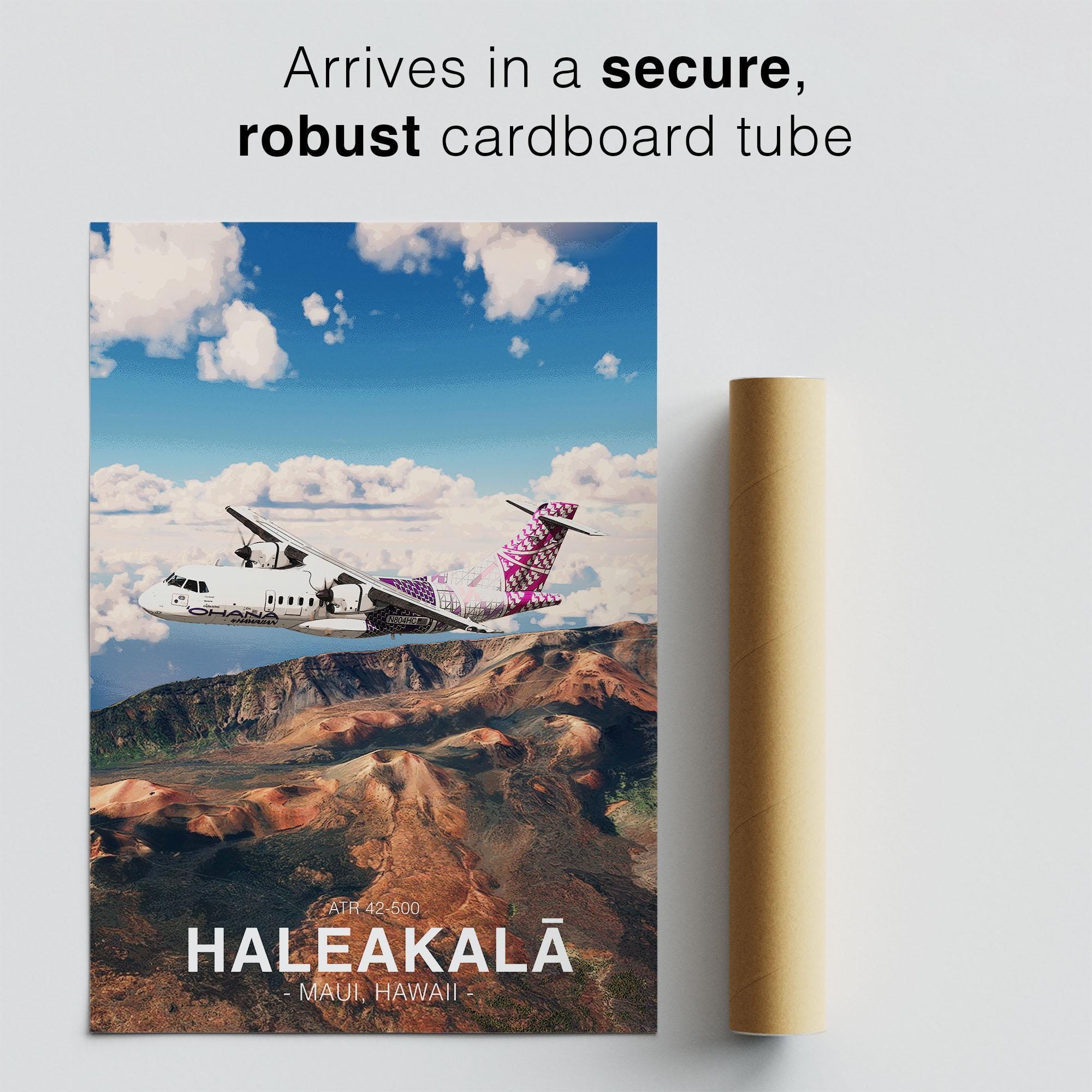 Ohana by Hawaiian ATR 42 Poster | Haleakalā Hawaii | Aviation Art