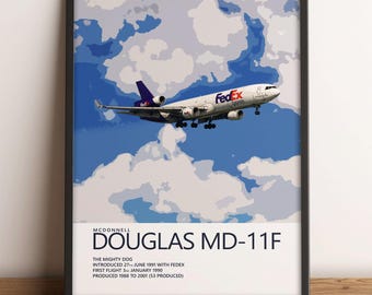 FedEx McDonnell Douglas MD-11F Poster – Cargo Aviation Wall Art