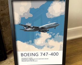 Cathay Pacific Boeing 747 Poster - Plane Art for Aviation