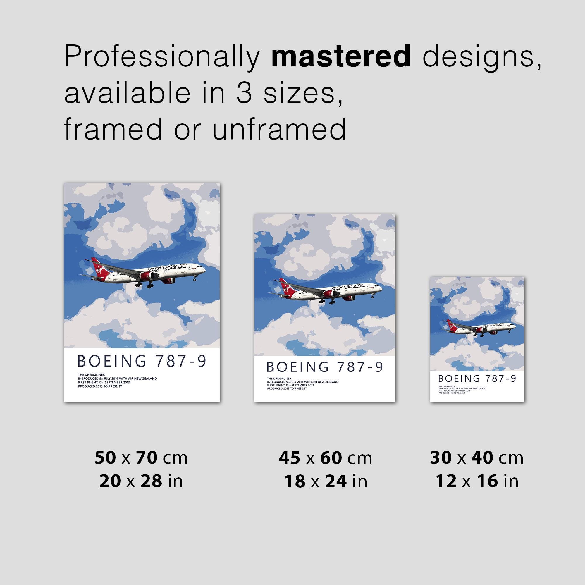 Virgin Atlantic Boeing 787 Print, Aviation Art, Airliner Art