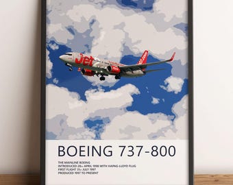 Impressão Jet2 Boeing 737, Arte de aviação, Impressões de arte de avião, Presente de piloto, Pôster de aviação, Decoração de companhia aérea