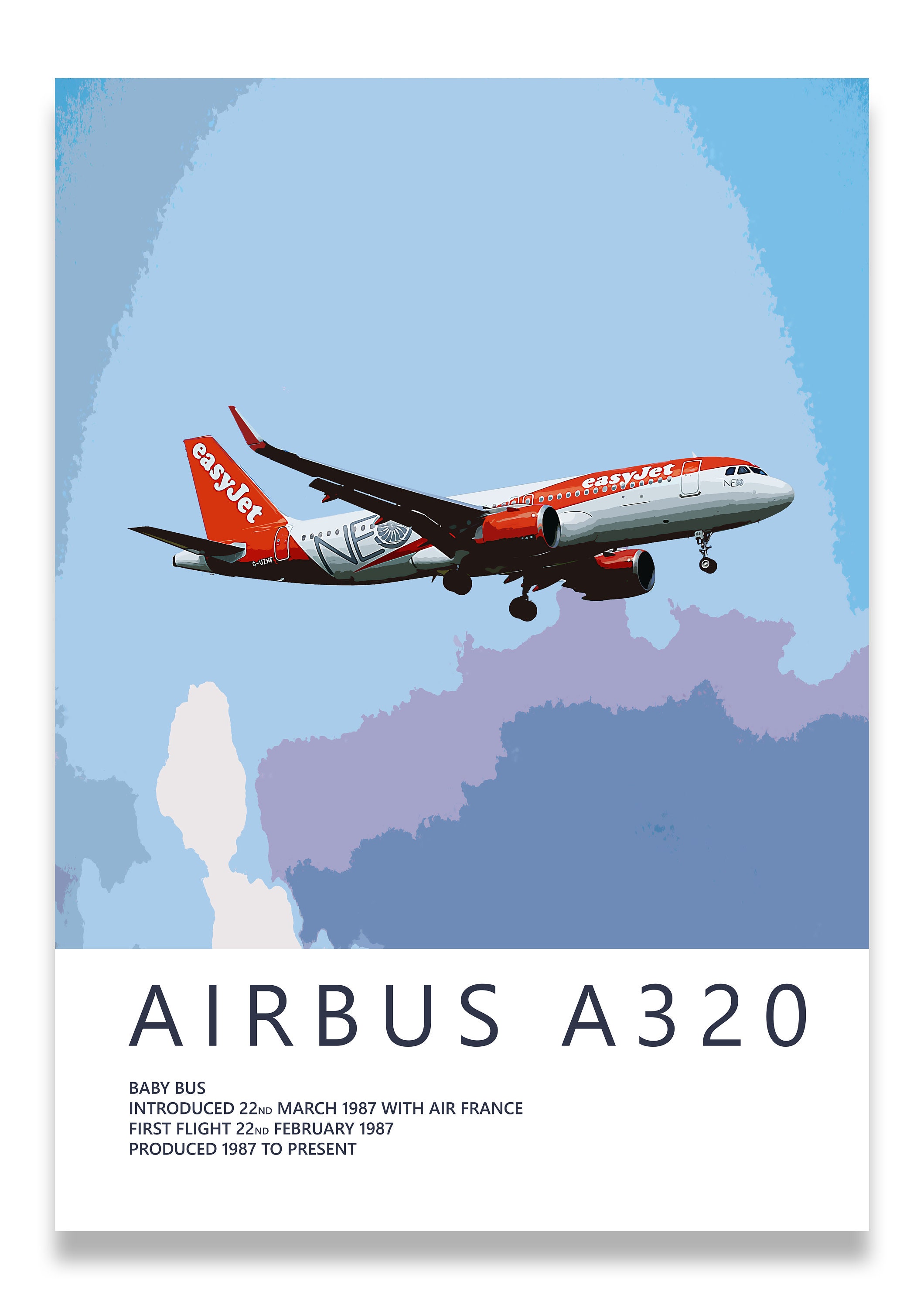 Easyjet Airbus A320 Poster, Poster, Gift for Pilot, Aviation Poster ...