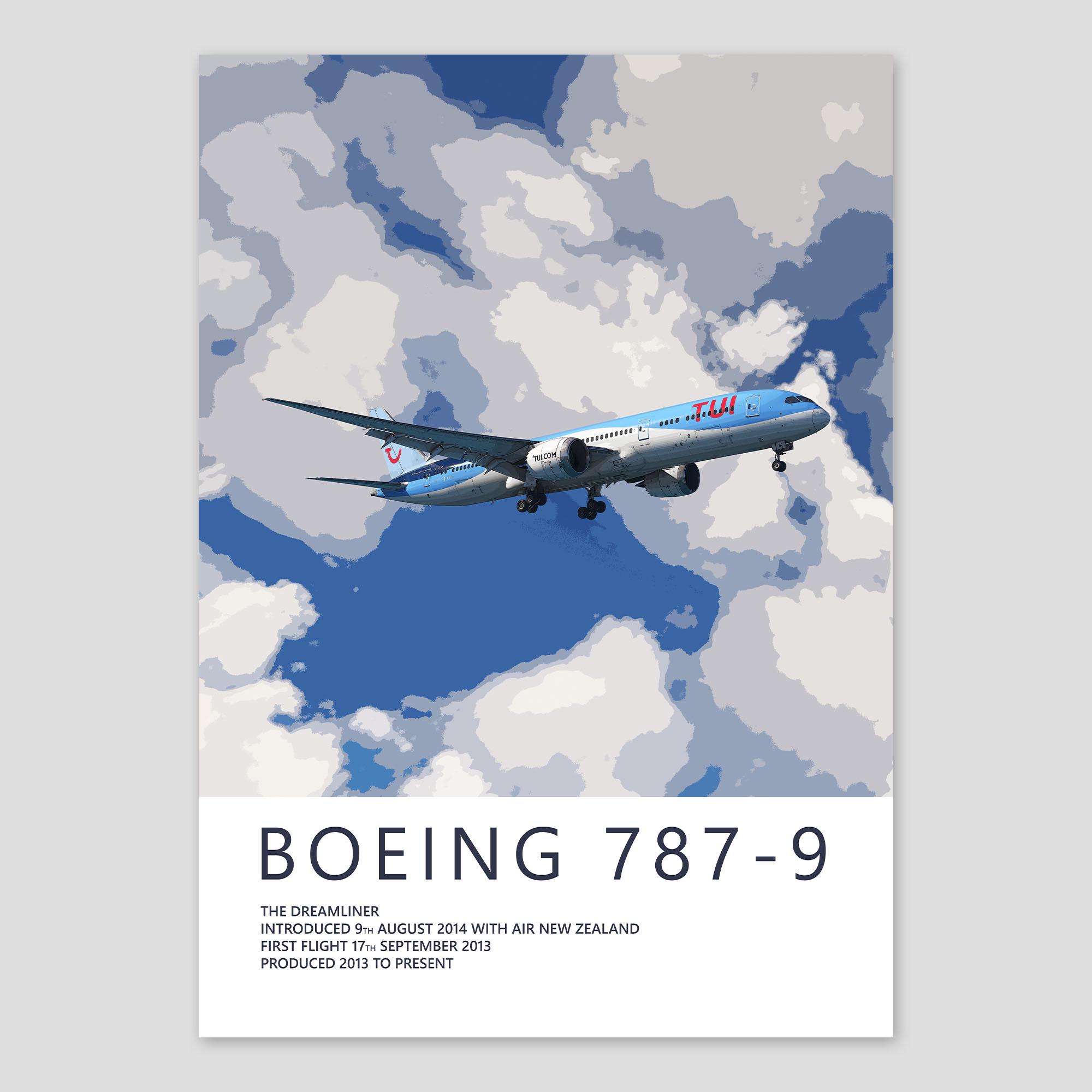 TUI Boeing 787-9 Dreamliner Poster – Aviation Wall Art, Airline
