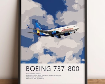 Jet2 Boeing 737 Print Jet2holidays, Arte de aviação, Impressões de arte de avião, Presente de piloto, Pôster de aviação, Decoração de companhia aérea