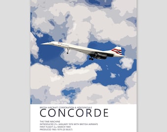 British Airways Concorde Poster | Chatham Dockyard | Detailed Aviation Art Print | Civil Airliner Wall Art | Gift for Pilot