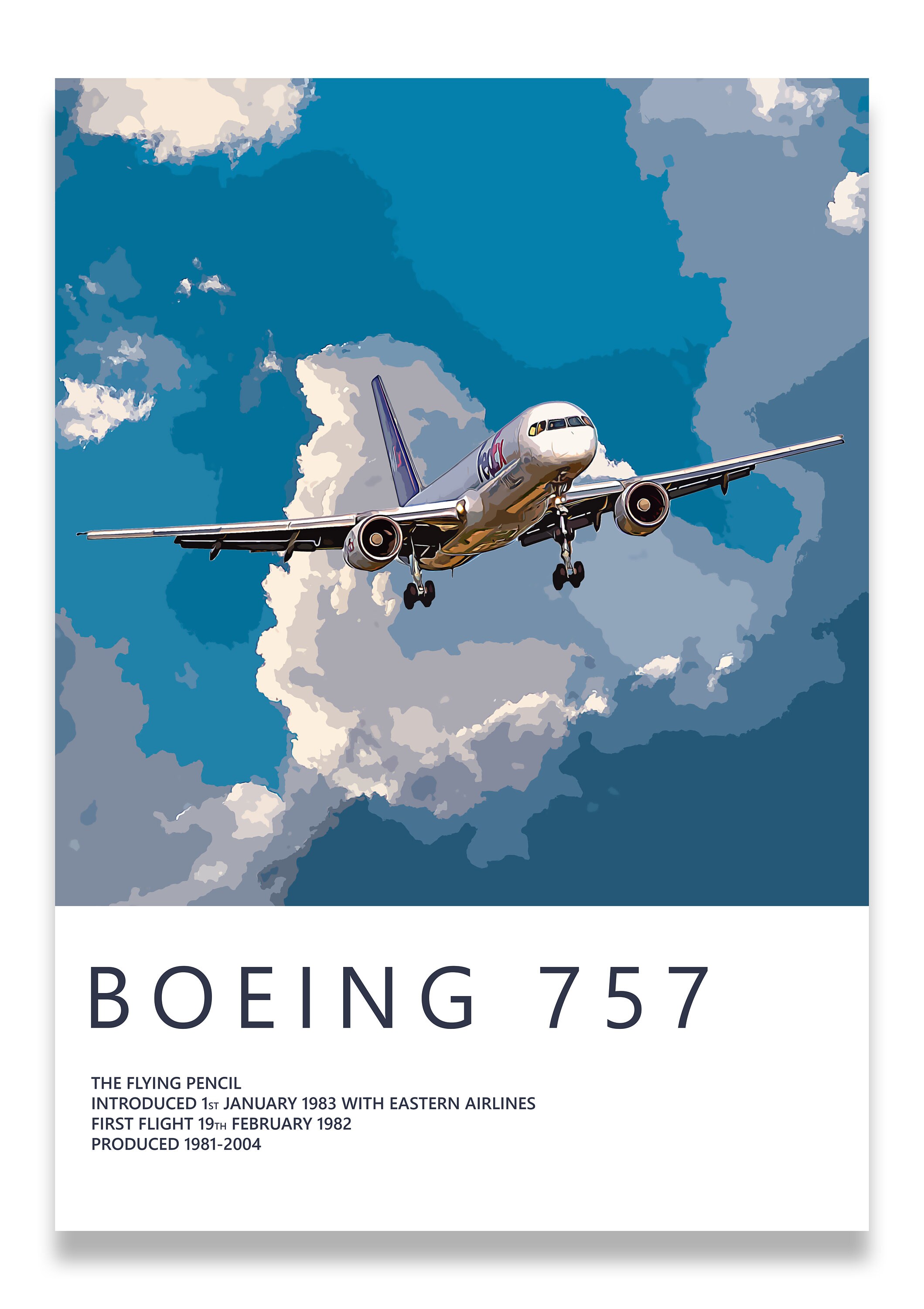 Fedex Boeing 757 Poster, Poster, Gift for Pilot, Aviation Poster