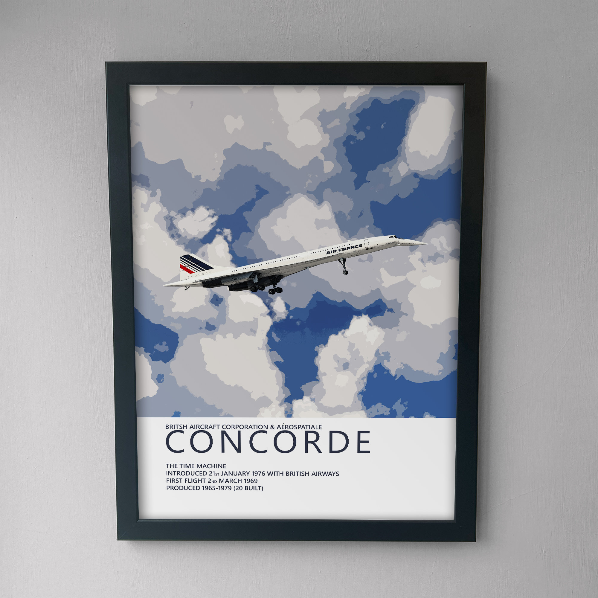 Póster De Un Concorde De Air France Vintage, Siglo XX En Venta En