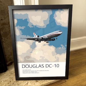 United Airlines Mcdonnell Douglas DC-10 Poster - Saul Bass Tulip
