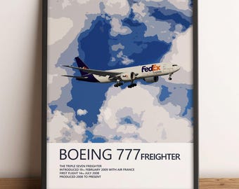 FedEx Boeing 777F Poster – Cargo Aviation Wall Art