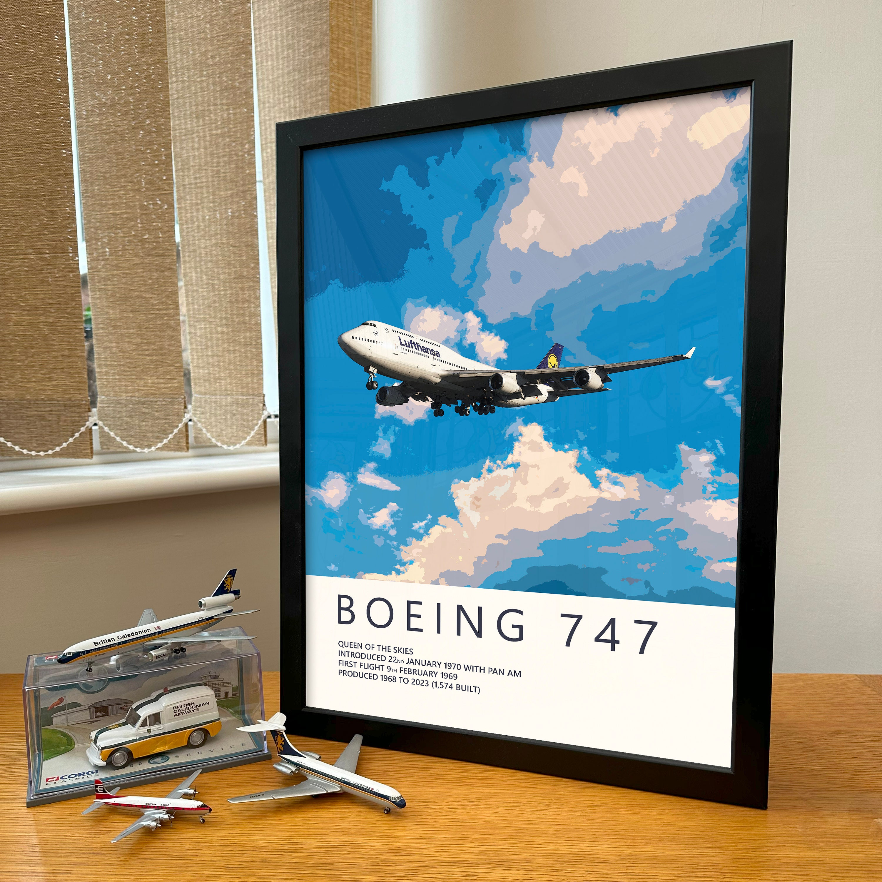 Lufthansa Boeing 747 Poster - Fine Aviation Artwork - Airplane
