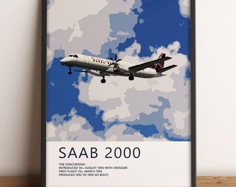Loganair Saab 2000 Poster – Aviation Wall Art