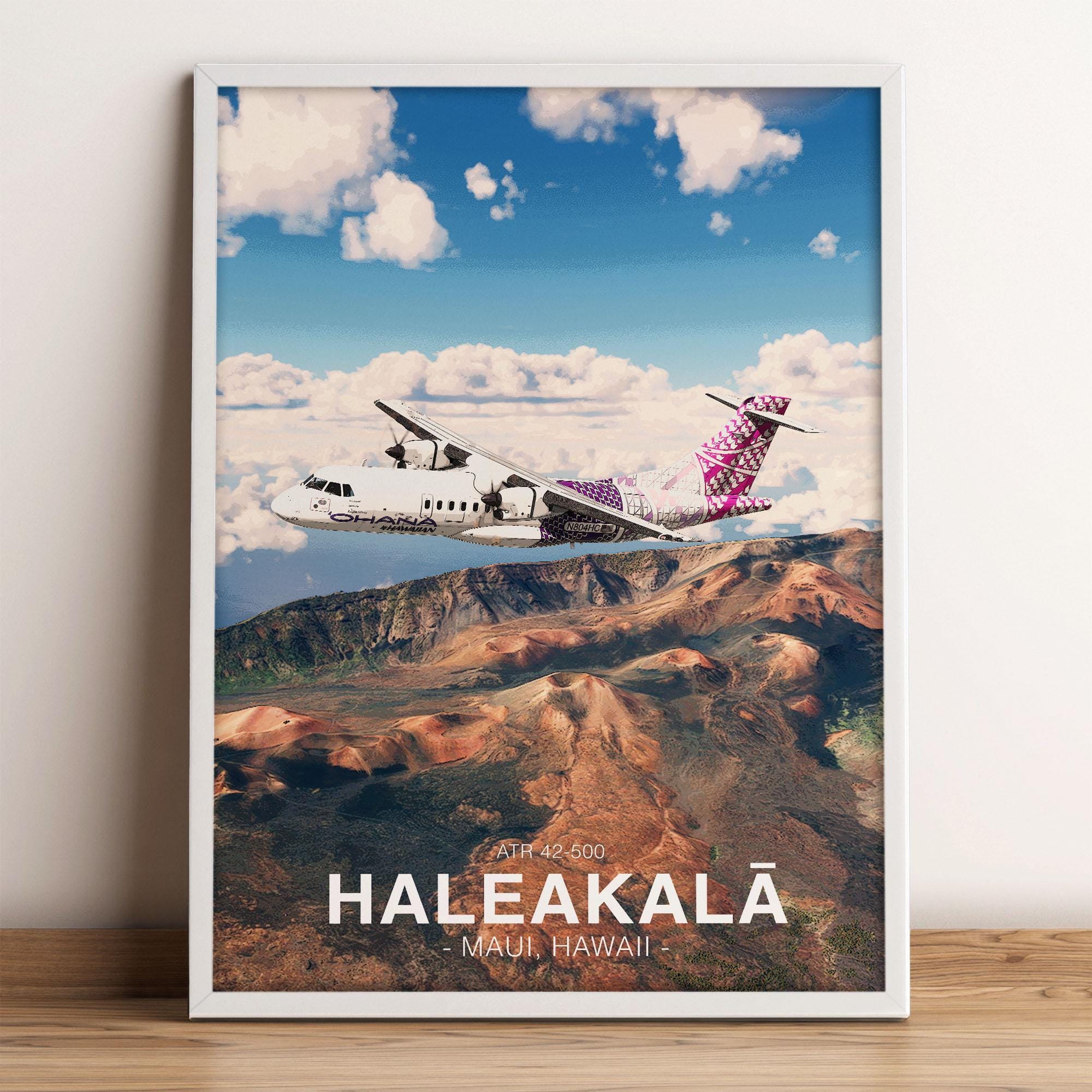 Aloha Airlines 機内誌 39冊セット Ohana by Hawaiian ATR 42 Poster | Haleakalā Hawaii | Aviation Art
