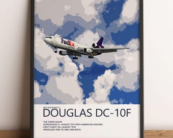 FedEx McDonnell Douglas DC-10F Poster – Cargo Aviation Wall Art