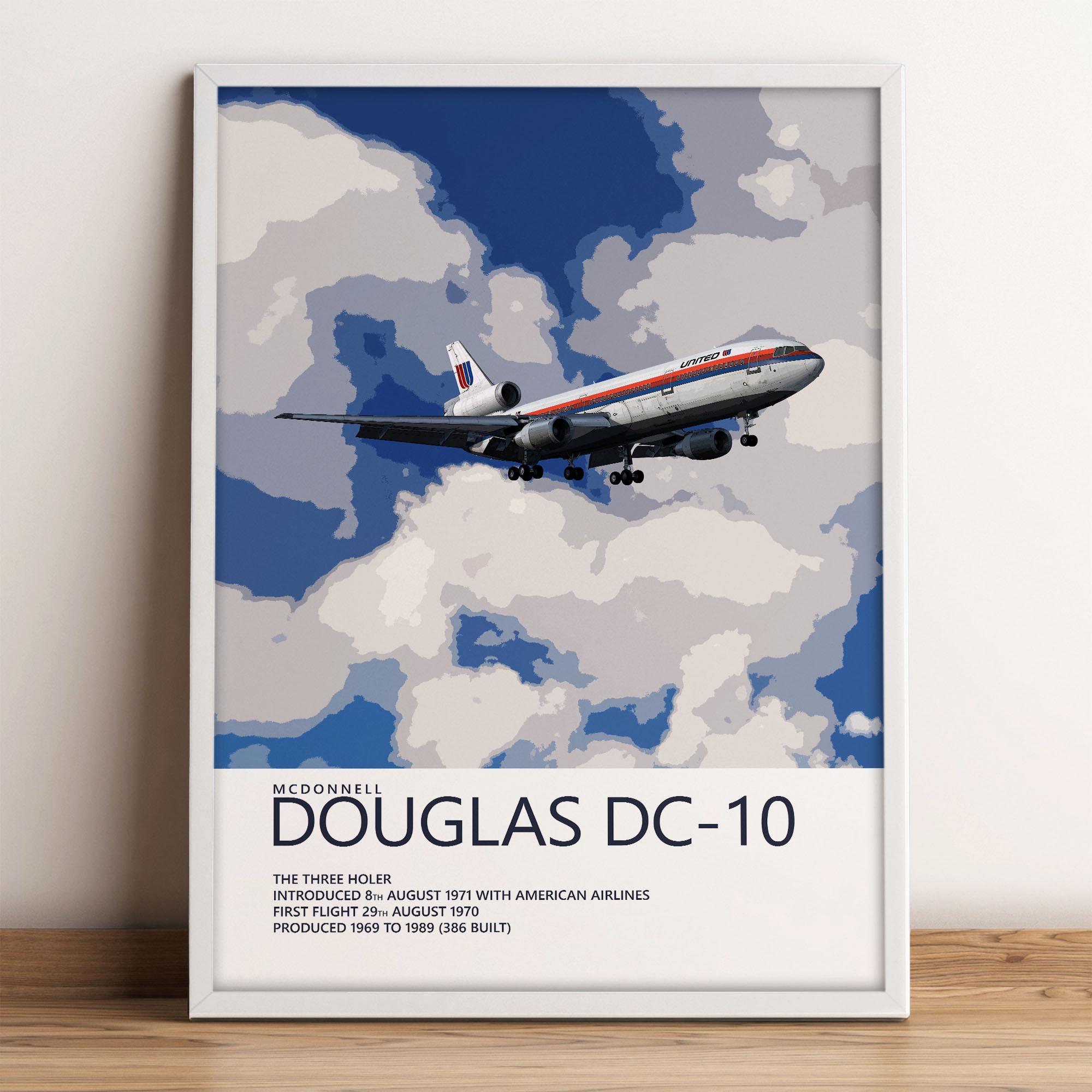 United Airlines Mcdonnell Douglas DC-10 Poster – Saul Bass Tulip