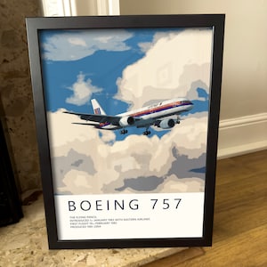United Flug 757 Poster - Saul Bass Tulip - Flugzeug Kunst für Luftfahrt Enthusiasten & Geschenke für Piloten Ruhestand, Flugzeug Kunstwerke