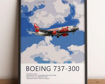 Impressão Jet2 Boeing 737, Arte de aviação, Impressões de arte de avião, Presente de piloto, Pôster de aviação, Decoração de companhia aérea