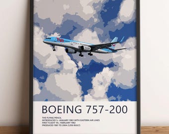 TUI Boeing 757-200 Poster – Aviation Wall Art, Airline Pilot Gift