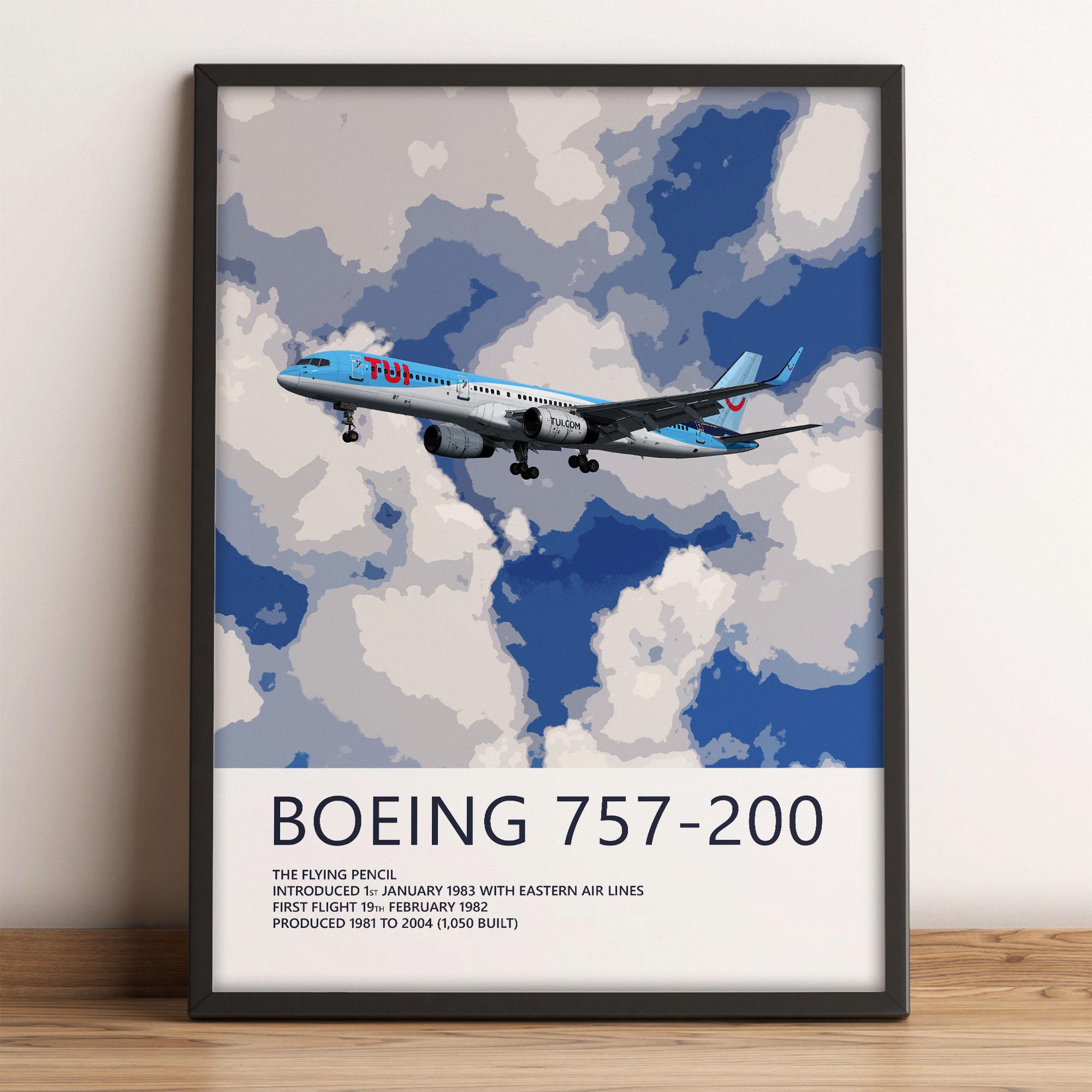 TUI Boeing 757-200 Poster – Aviation Wall Art, Airline Pilot Gift