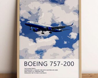 United Airlines Boeing 757-200 Poster – Rising Blue Livery - Etsy
