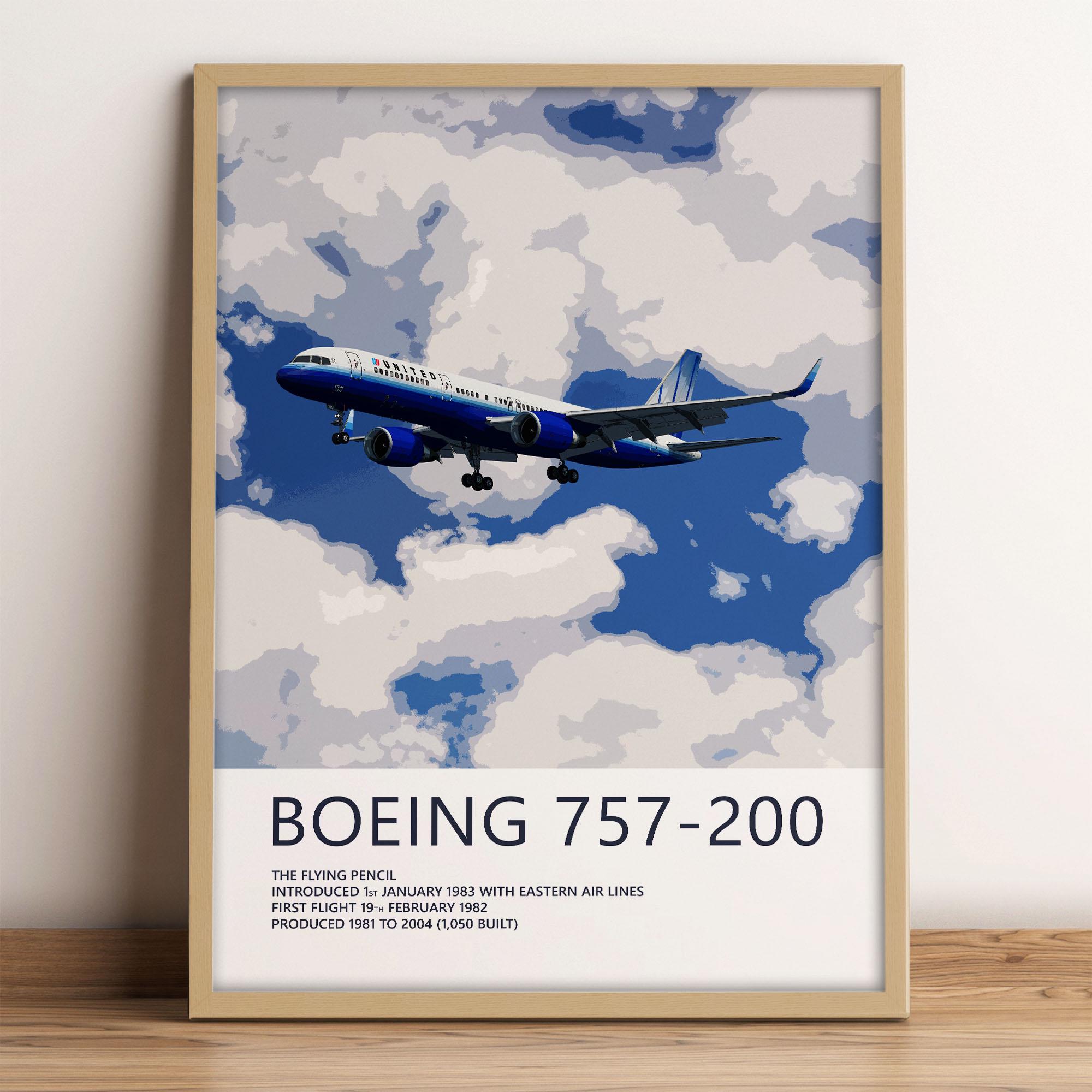 United Airlines Boeing 757-200 Poster – Rising Blue Livery - Etsy