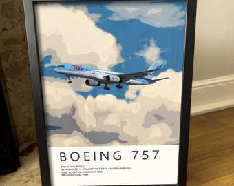 TUI Boeing 757-poster - Fijn luchtvaartkunstwerk - Fantastisch cadeau voor piloten, cabinepersoneel en vliegtuigliefhebbers