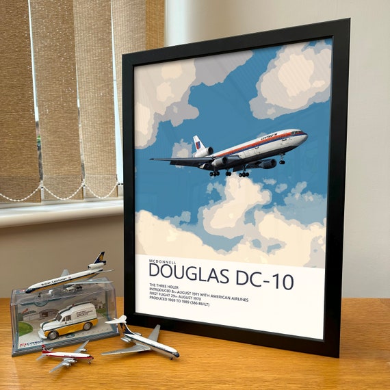 United Airlines Mcdonnell Douglas DC-10 Poster - Saul Bass Tulip