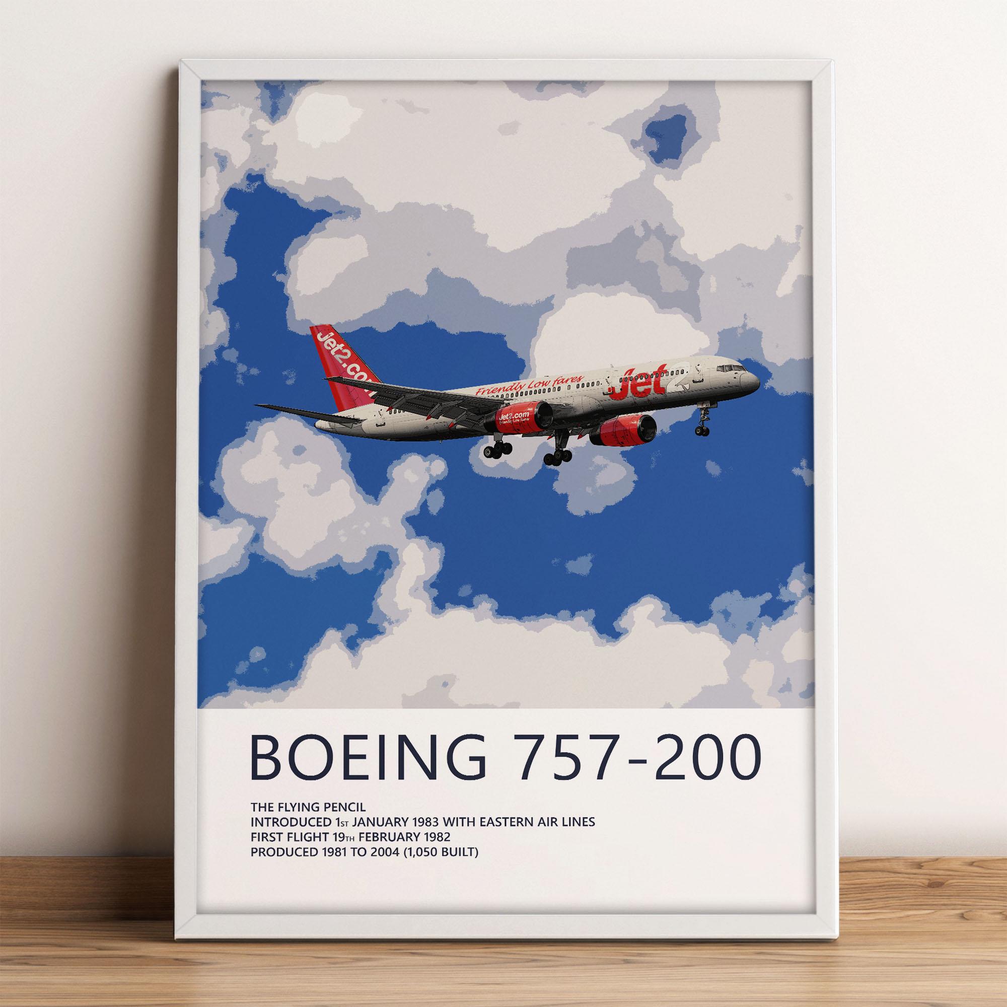 Jet2 Boeing 757 Print, Aviation Art, Airliner Art Prints, Pilot