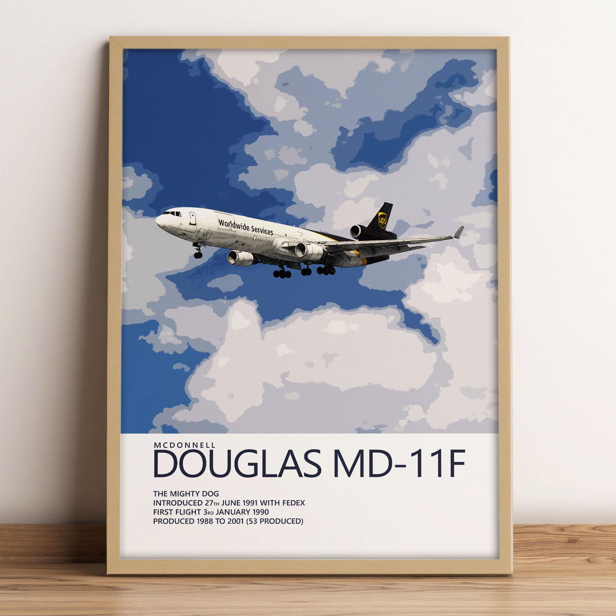 UPS Mcdonnell Douglas MD-11 Poster | Detailed Aviation Art Print
