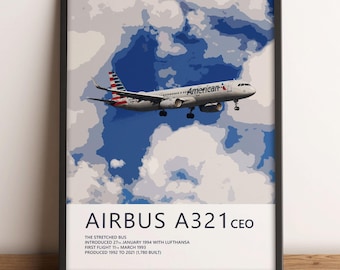American Airlines Airbus A321 Poster