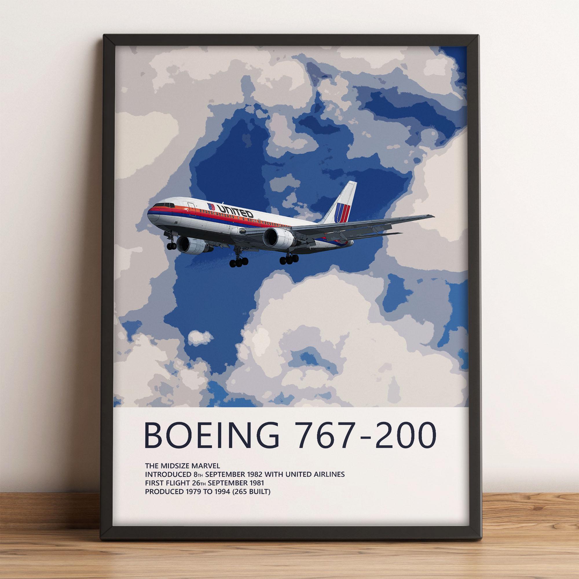 United Airlines Boeing 767-200 Poster – Saul Bass Tulip Livery - Etsy