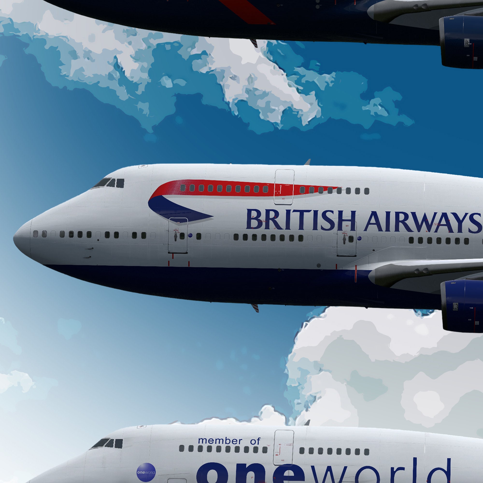 British Airways Boeing 747 Poster Aviation Art for Pilots &amp; Enthusiasts ...