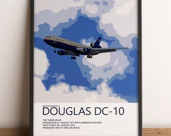 United Airlines Mcdonnell Douglas DC-10 Poster – Battleship Grey