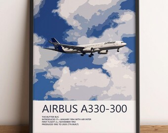 Lufthansa Airbus A330-300 Poster – Aviation Wall Art, Airline Pilot Gift