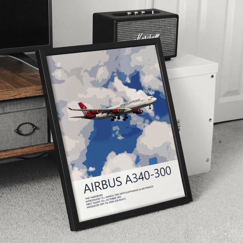 Virgin Atlantic Airbus A340 Print, Aviation Art, Airliner Art Prints ...