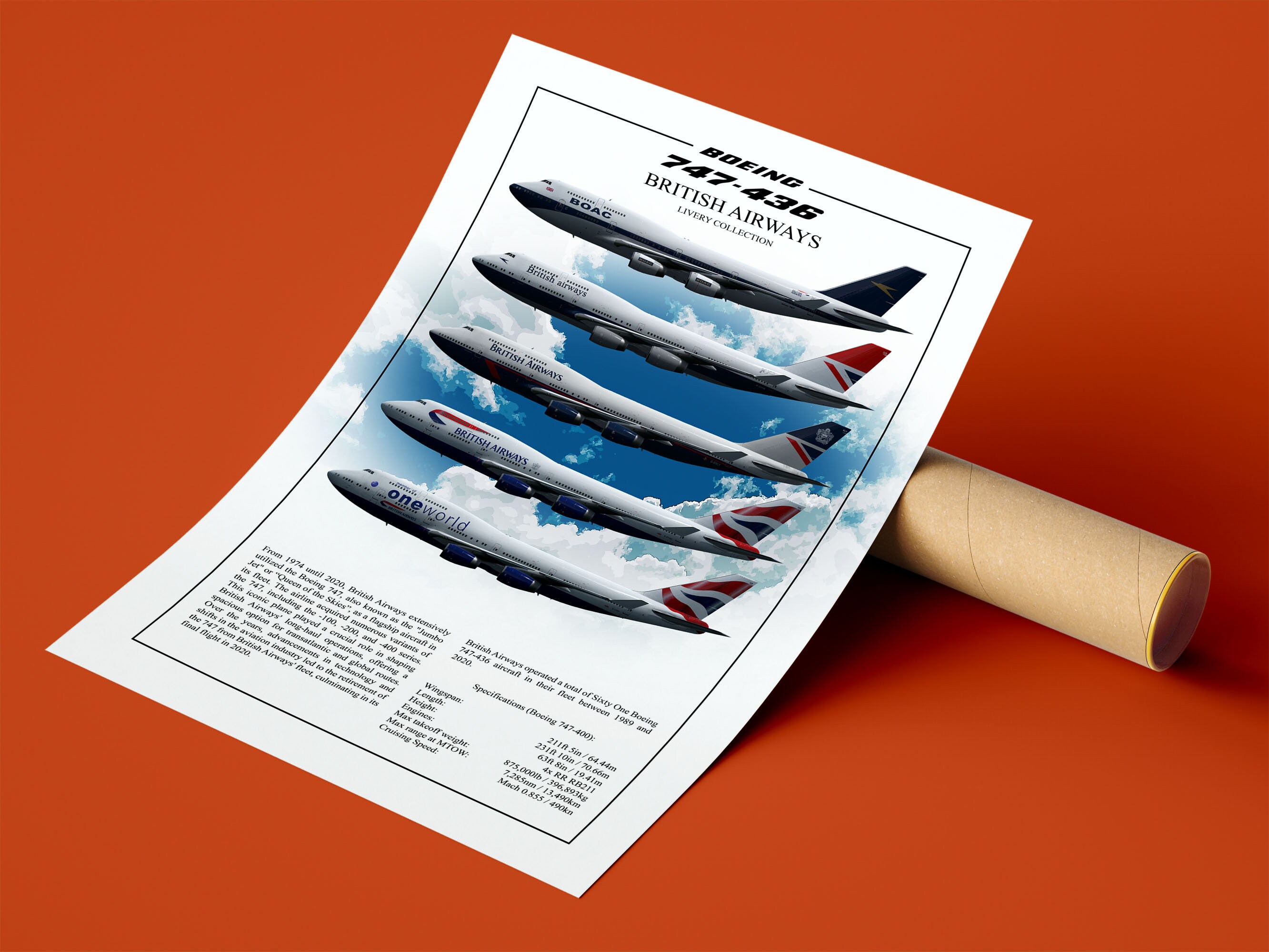 British Airways Boeing 747 Poster Aviation Wall Art Airliner - Etsy ...